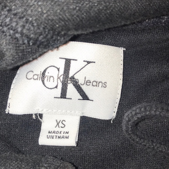 XS Black Calvin Klein velvet hoodie - Picture 4 of 4